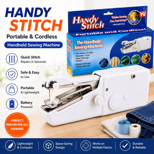 Portable Mini Stitch Sewing Machine – Compact Electric Handheld Sewing Machine for Quick Clothing Repairs & DIY Projects